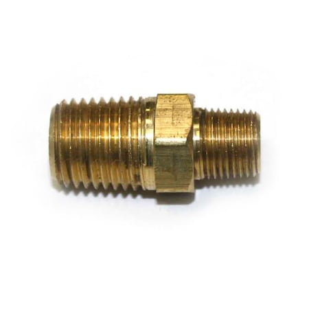 Interstate Pneumatics 1/8 Inch x 1/4 Inch NPT Male Brass Hex Nipple Reducer, PK 25 FA214-25K